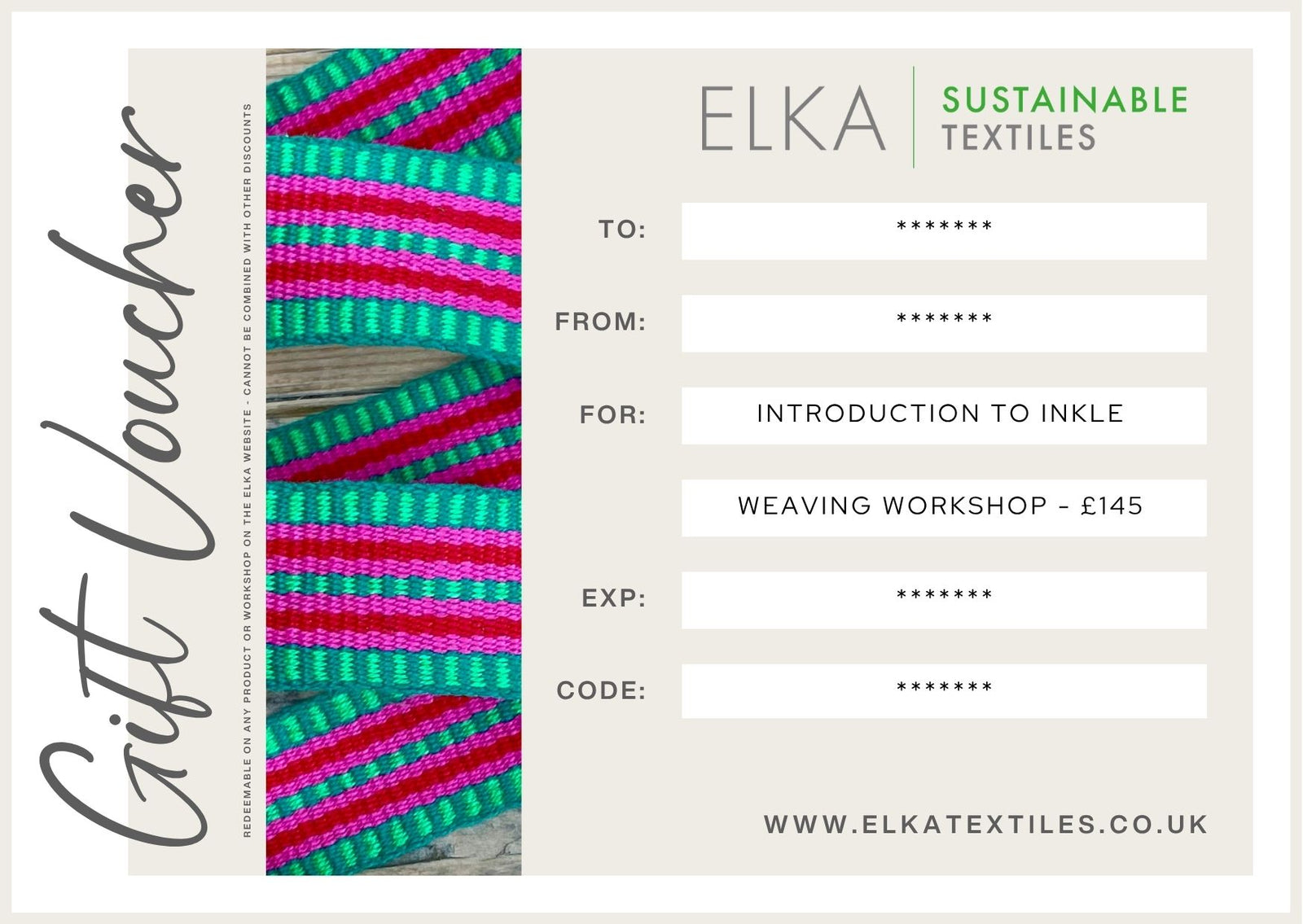 e-Vouchers for In-Person Workshops