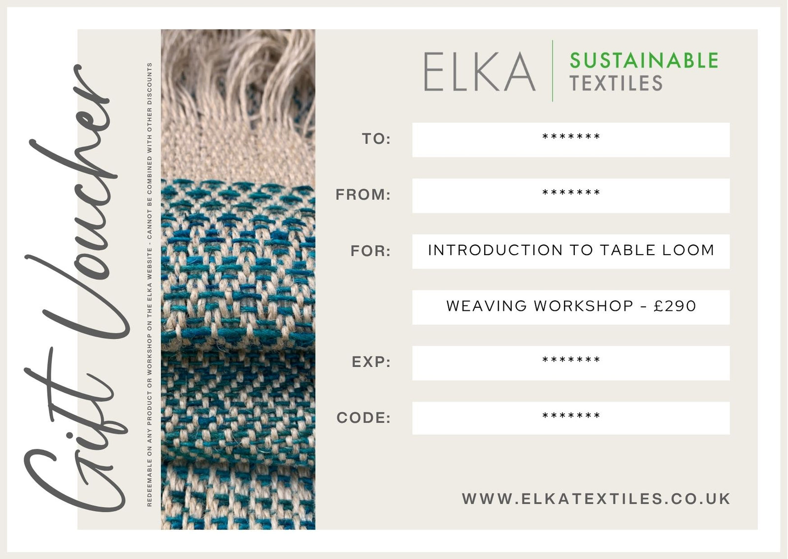 e-Vouchers for In-Person Workshops