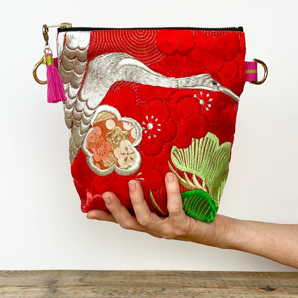 Vintage Kimono Bag with Detachable Strap