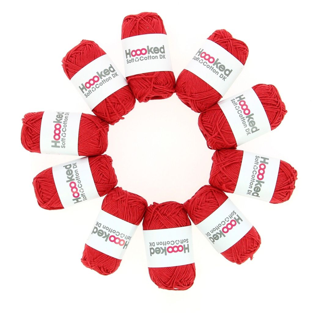 Hoooked DK Recycled Cotton, Naples Red
