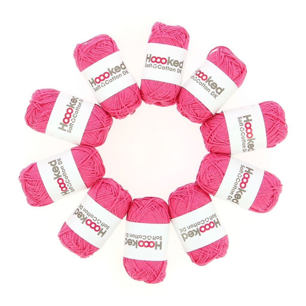 Hoooked DK Recycled Cotton, Valencia Pink