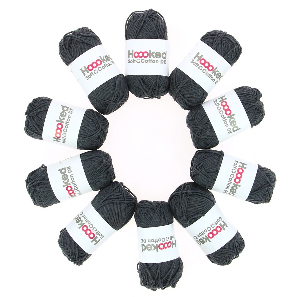 Hoooked DK Recycled Cotton, London Charcoal