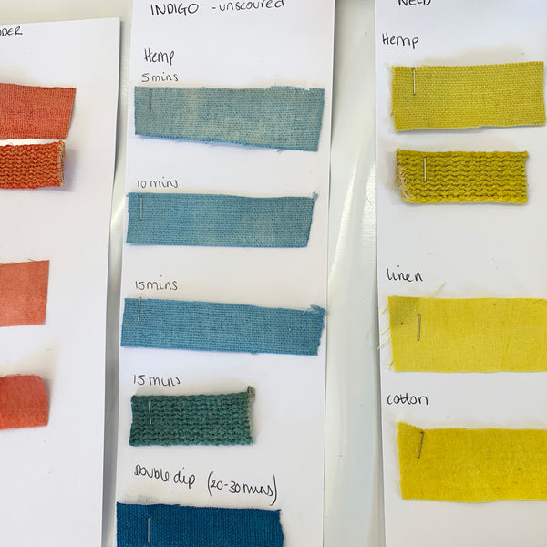 Natural dye samples